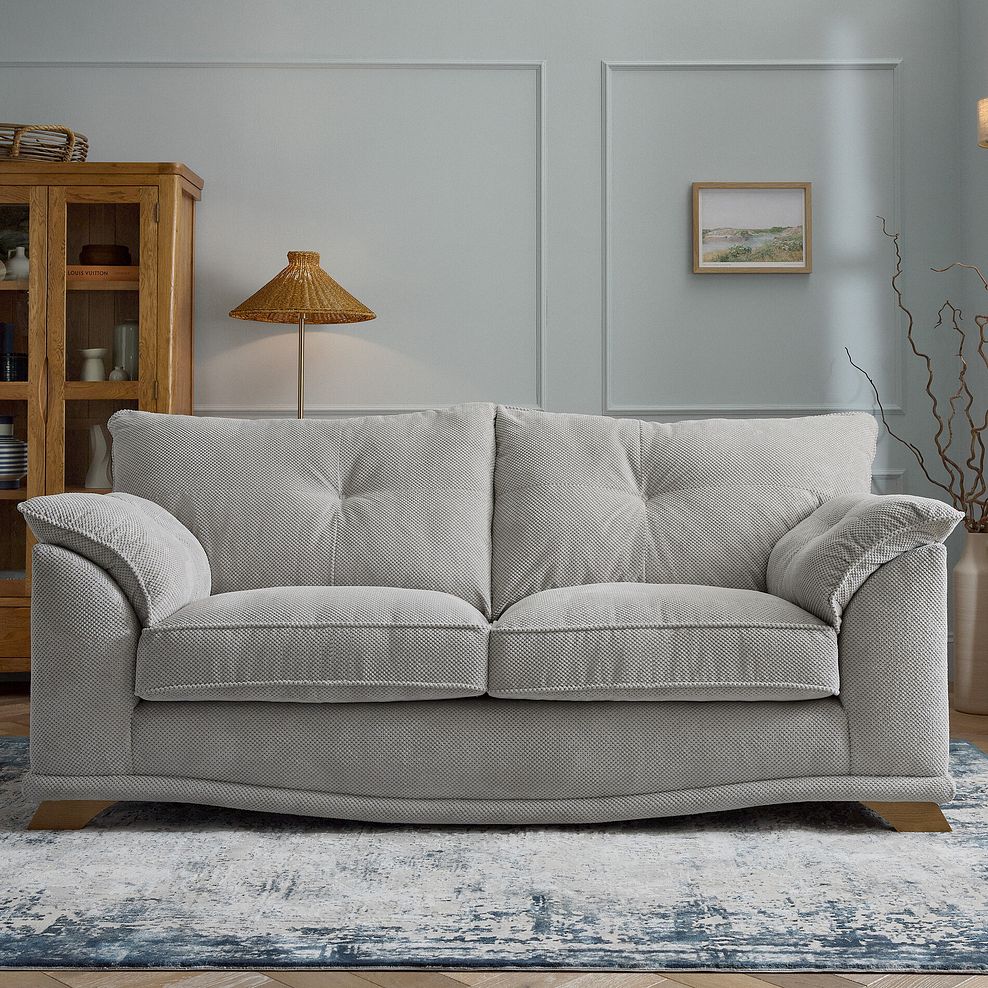 Ravello 3 Seater Sofa in Aero Silver Fabric 3