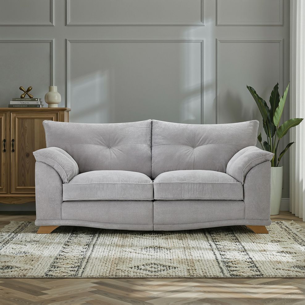 Ravello 3 Seater Sofa in Aero Silver Fabric 1
