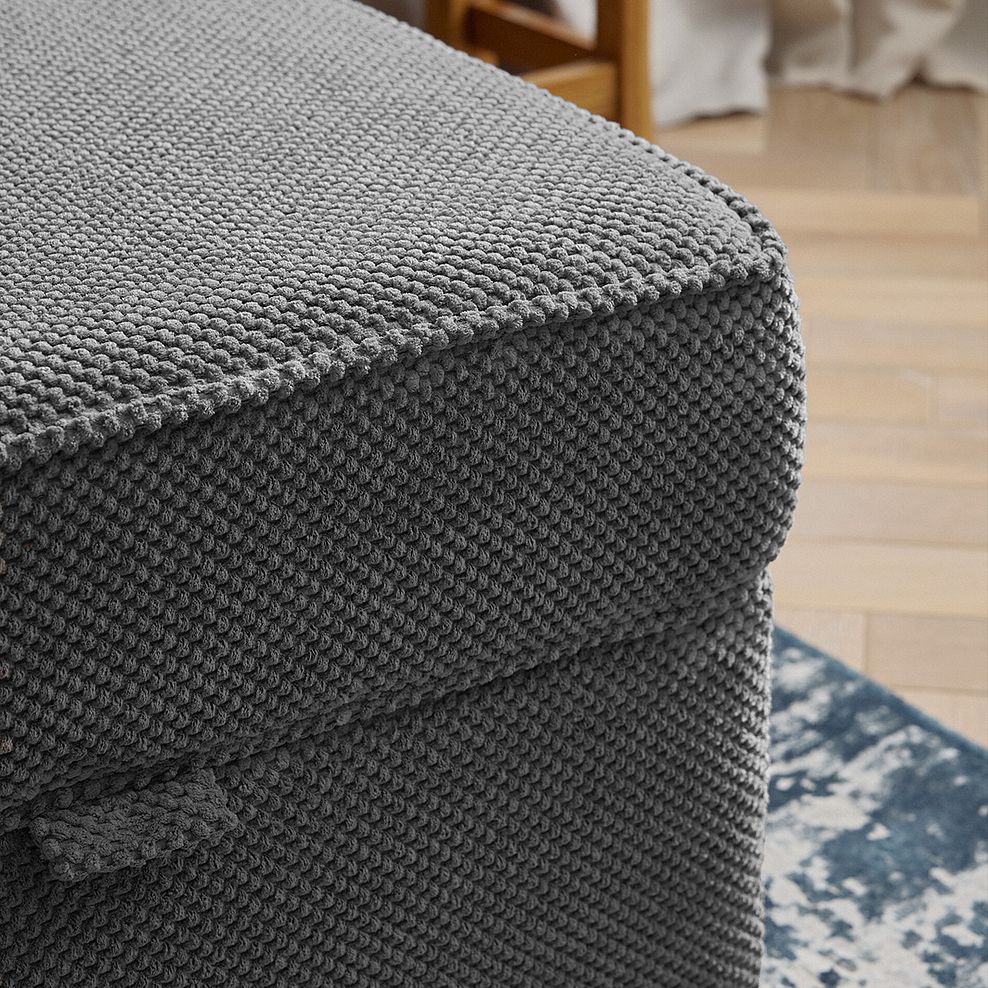 Ravello Storage Footstool in Aero Charcoal Fabric 4