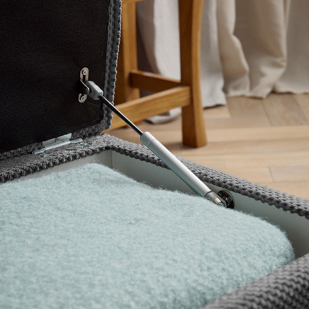 Ravello Storage Footstool in Aero Charcoal Fabric 5