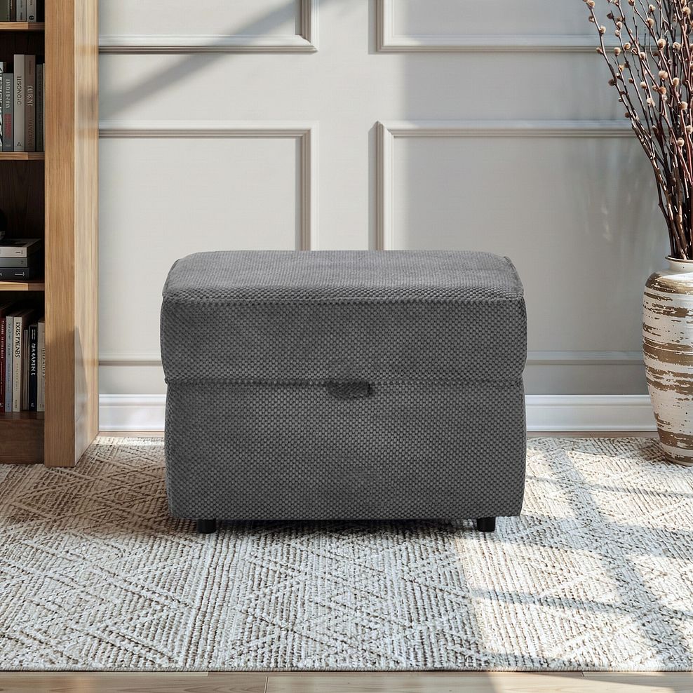 Ravello Storage Footstool in Aero Charcoal Fabric 15
