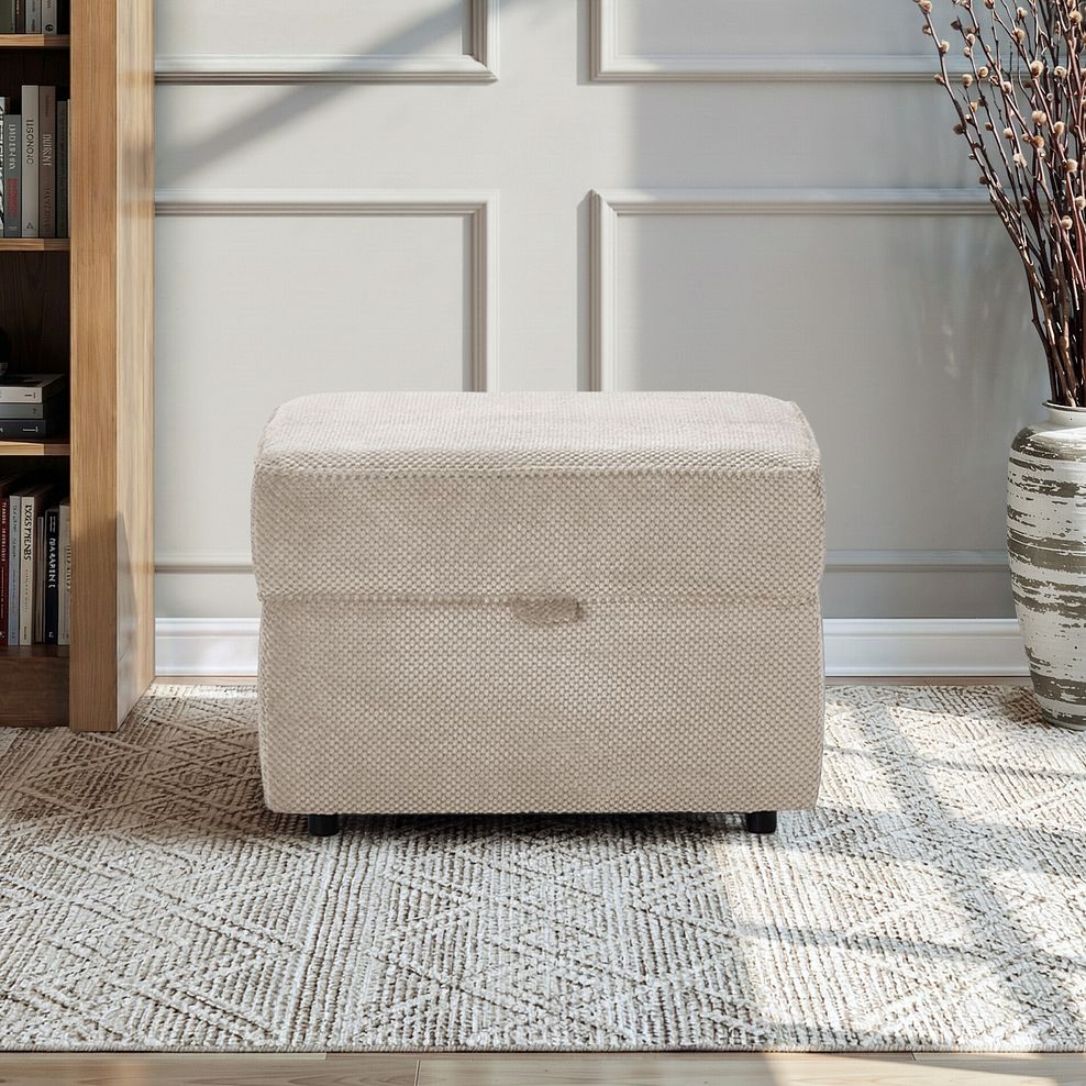Ravello Storage Footstool in Aero Fawn Fabric 1
