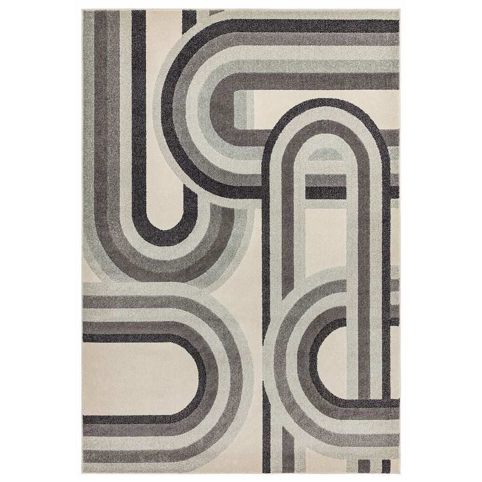 Retro Rug 200 x 290cm - GreyWhiteSilver 1