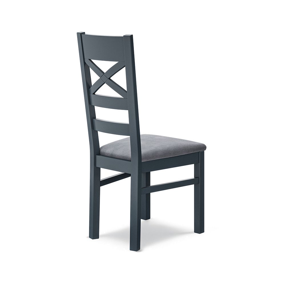 Richmond Ink Blue Painted Hardwood Dining Chair with Dappled Silver Fabric Seat 3
