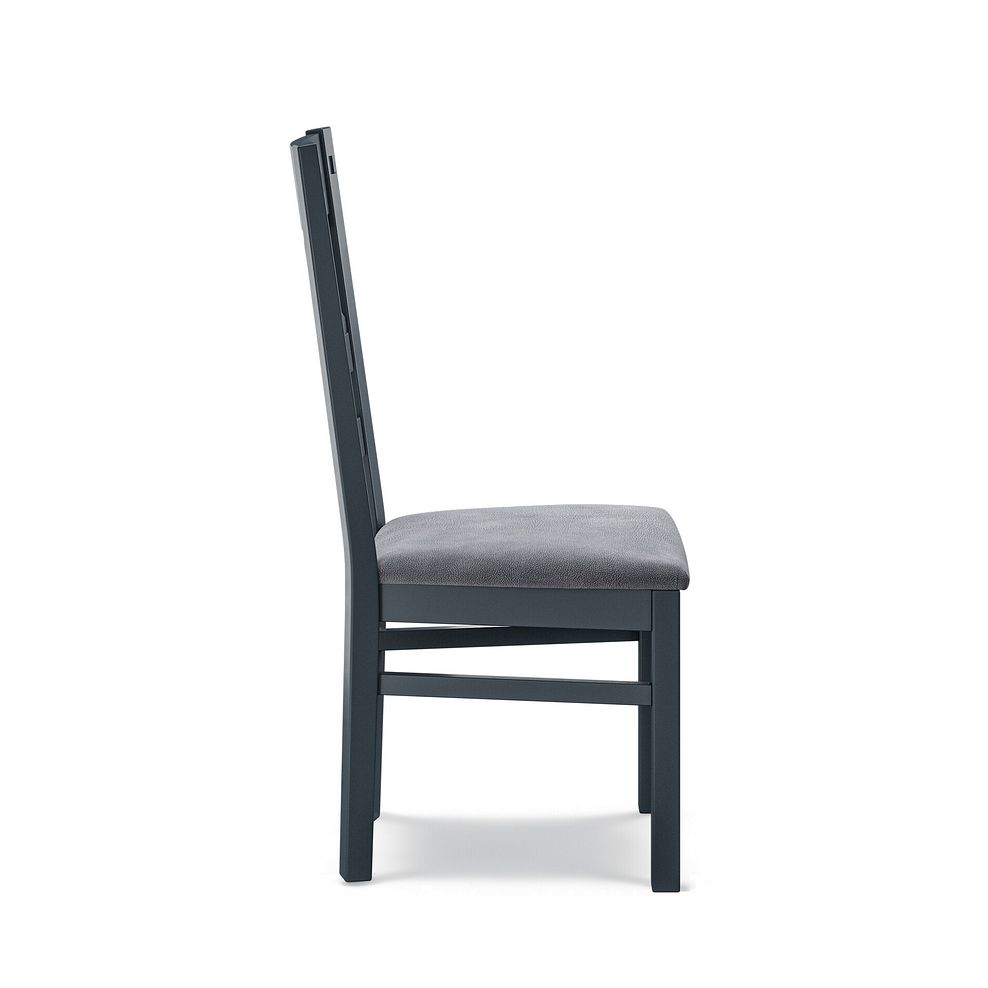 Richmond Ink Blue Painted Hardwood Dining Chair with Dappled Silver Fabric Seat 5