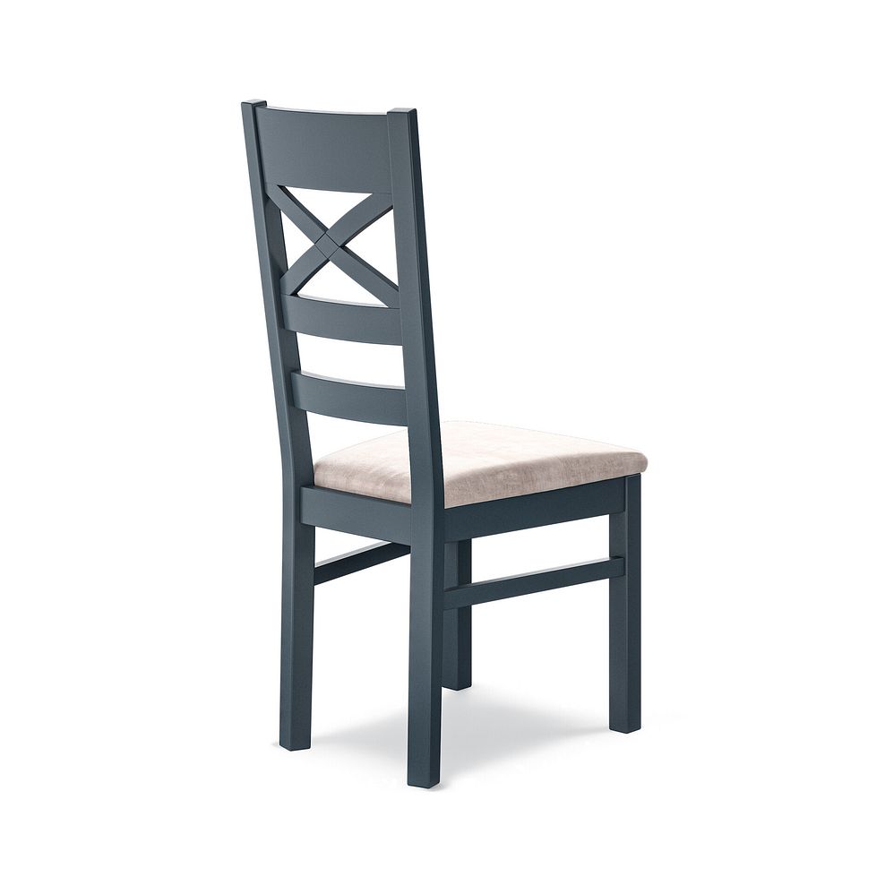 Richmond Ink Blue Painted Hardwood Dining Chair with Heritage Mink Velvet Seat 3