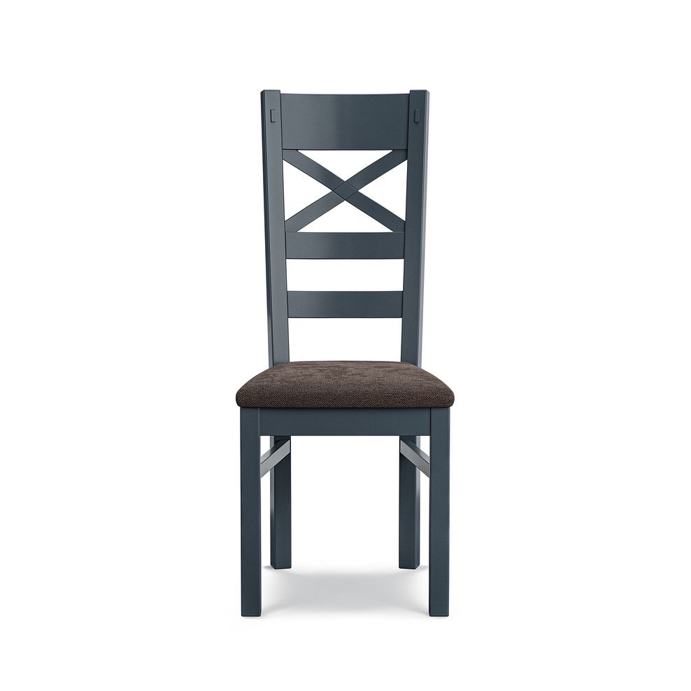 Richmond Ink Blue Painted Hardwood Dining Chair with Plain Charcoal Fabric Seat 1