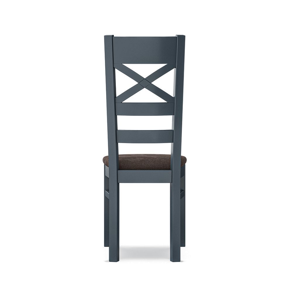 Richmond Ink Blue Painted Hardwood Dining Chair with Plain Charcoal Fabric Seat 4