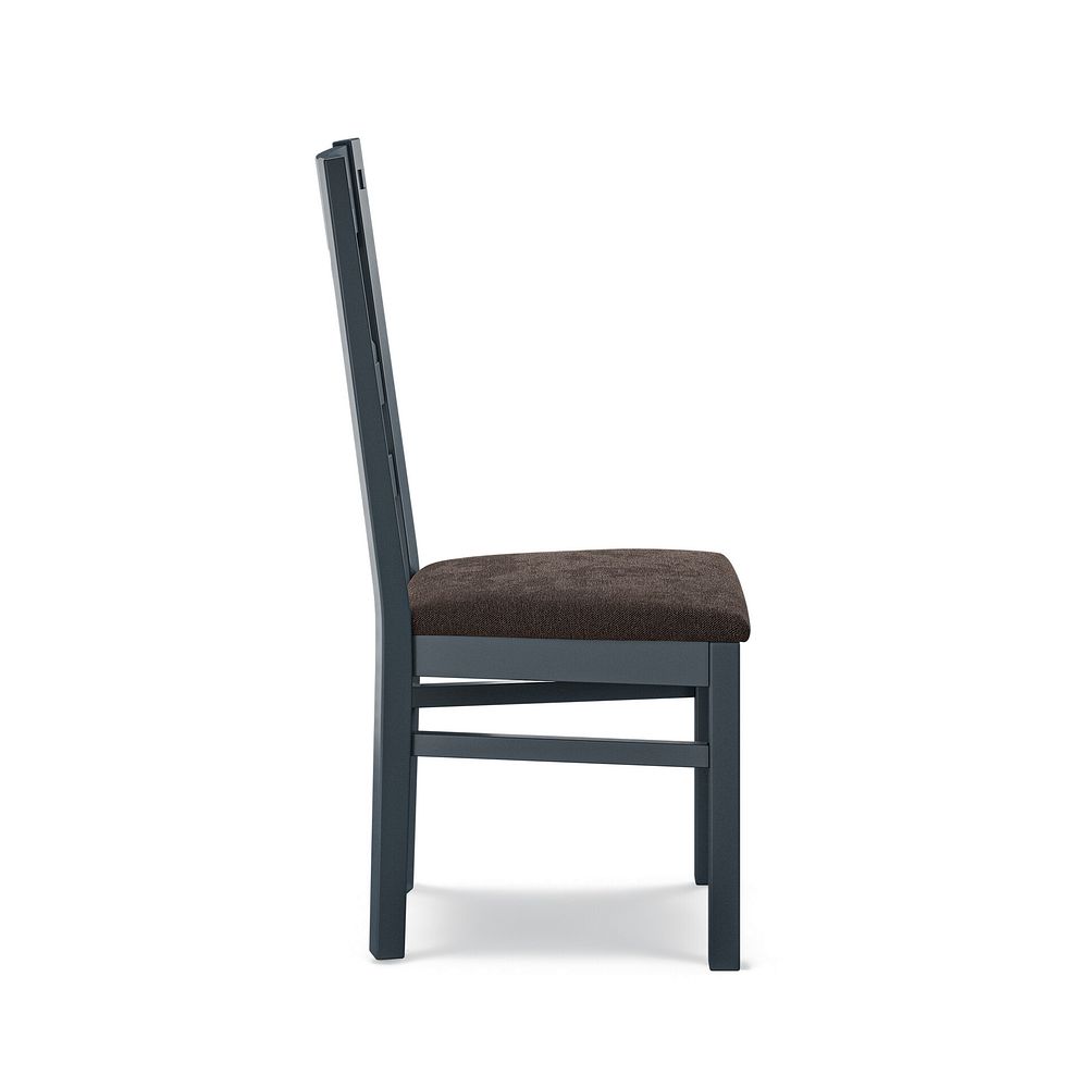 Richmond Ink Blue Painted Hardwood Dining Chair with Plain Charcoal Fabric Seat 5