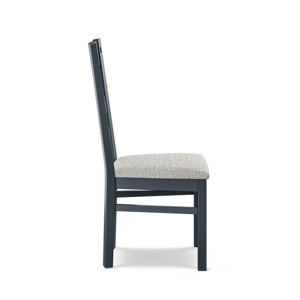 Richmond Ink Blue Painted Hardwood Dining Chair with Plain Grey Fabric Seat 5