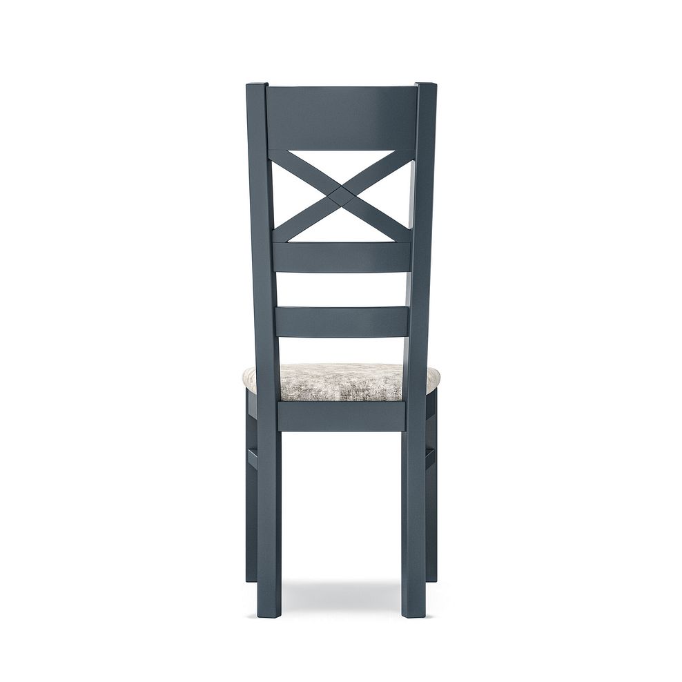 Richmond Ink Blue Painted Hardwood Dining Chair with Plain Truffle Fabric Seat 4