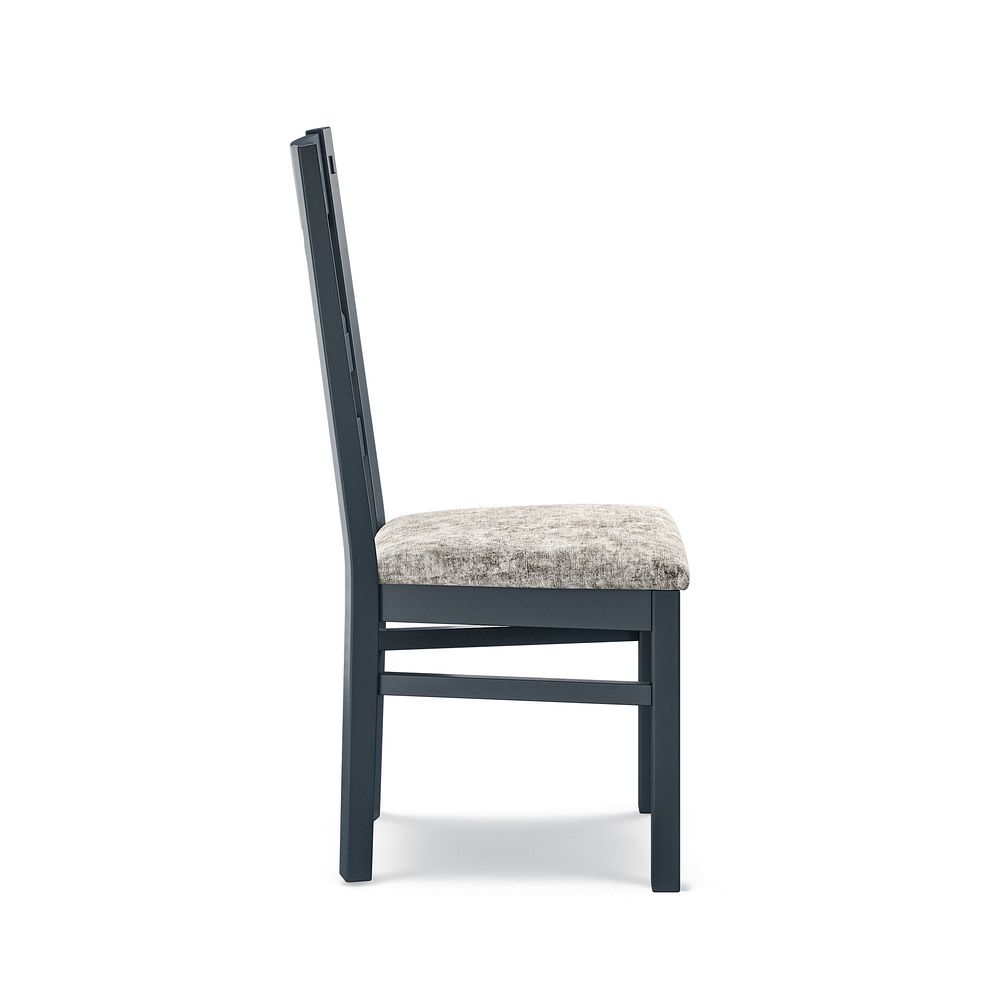 Richmond Ink Blue Painted Hardwood Dining Chair with Plain Truffle Fabric Seat 5