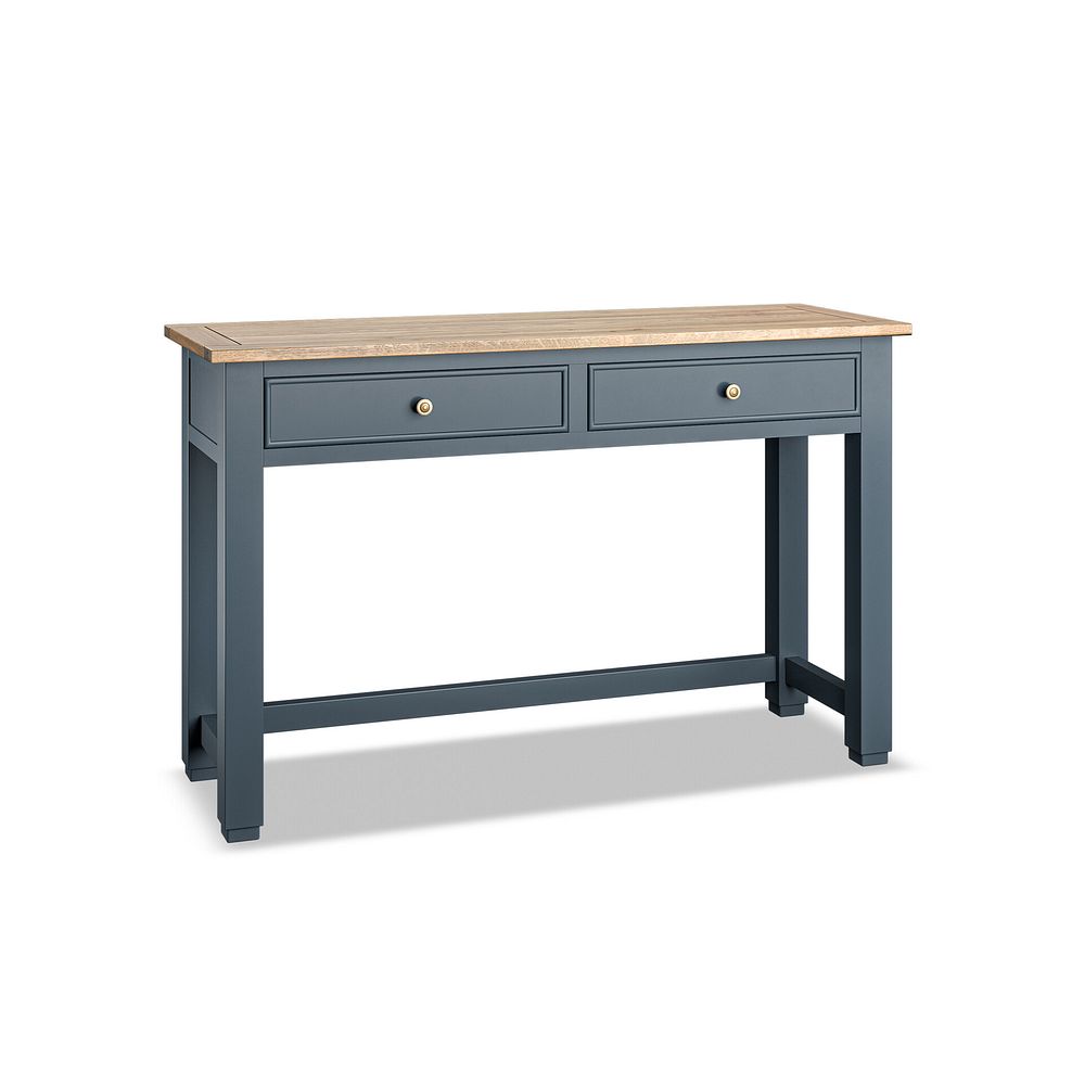 Richmond Smoked Oak Finish and Ink Blue Painted Hardwood Desk 3