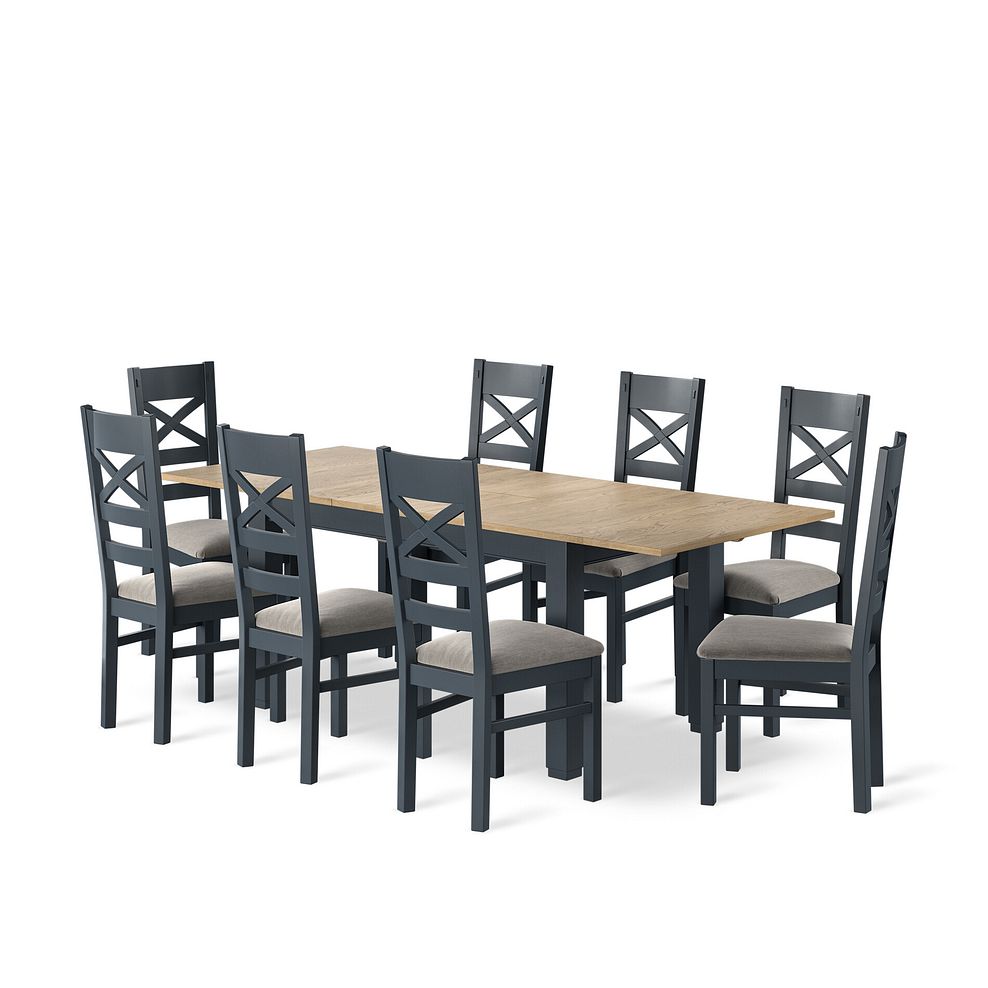 Richmond Oak and Painted Extending Dining Table And 8 Richmonds In Verona Mocha 1