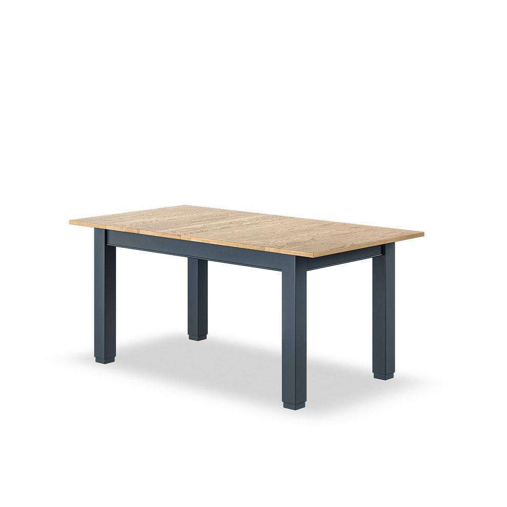 Richmond Smoked Oak Finish and Ink Blue Painted Extending Dining Table + 4 Richmond Painted Dining Chairs with Dappled Silver Seat Pads 1