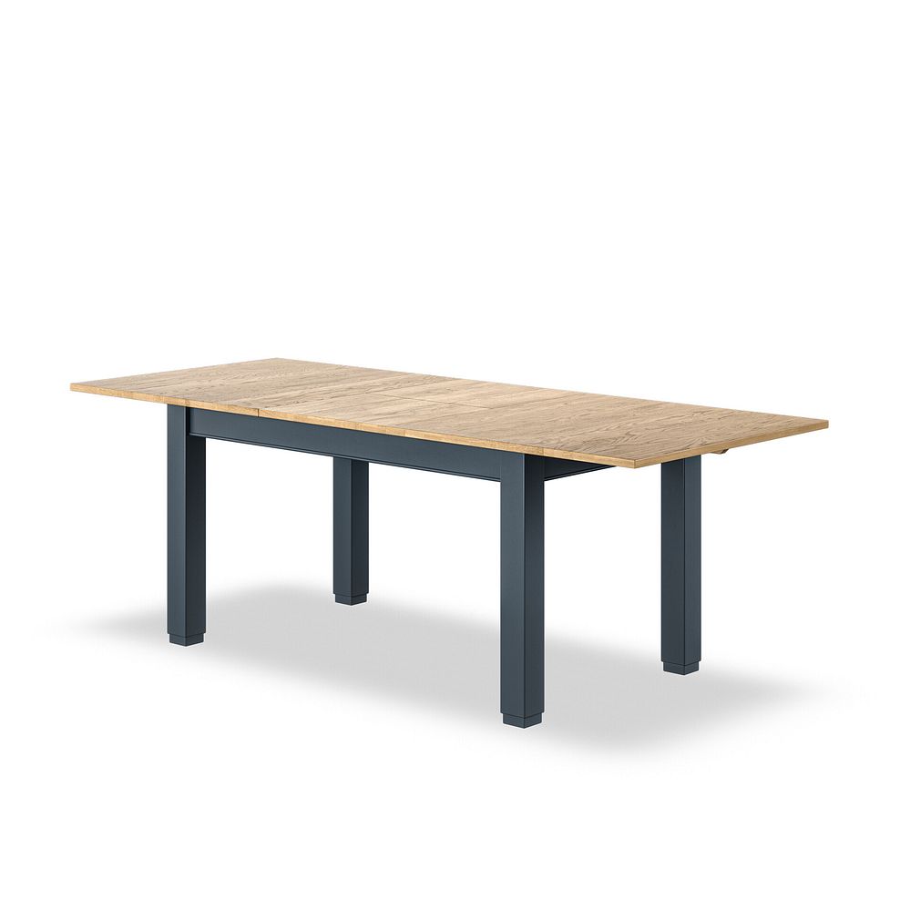 Richmond Smoked Oak Finish and Ink Blue Painted Extending Dining Table + 4 Richmond Painted Dining Chairs with Plain Truffle Seat Pads 3