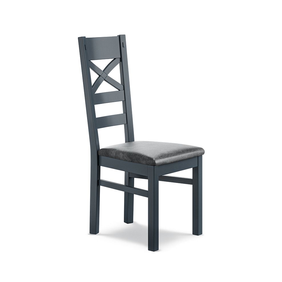 Richmond Smoked Oak Finish and Ink Blue Painted Extending Dining Table with 4 Richmond Chairs 7