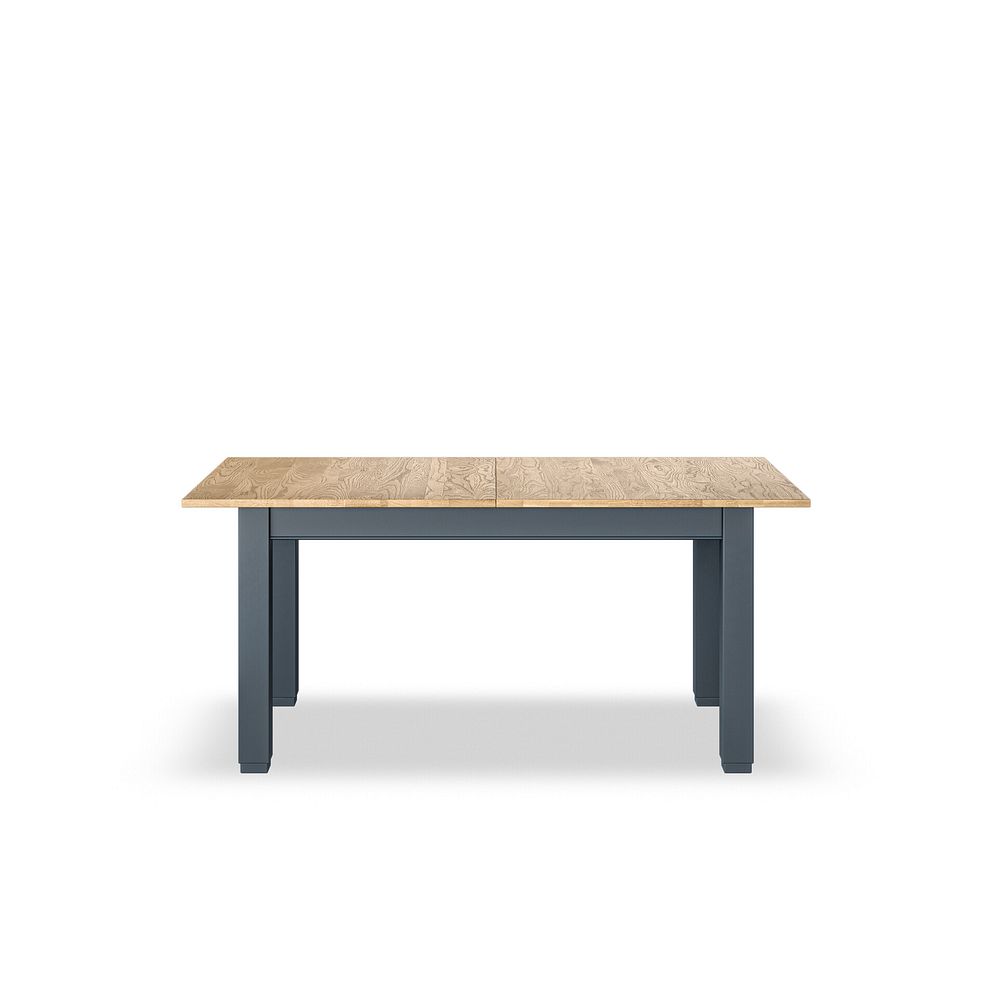 Richmond Smoked Oak Finish and Ink Blue Painted Extending Dining Table + 4 Richmond Blue Painted Dining Chairs with Plain Grey Seat Pads 4