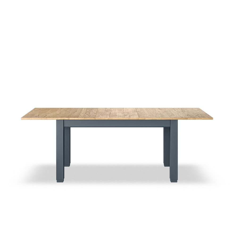 Richmond Smoked Oak Finish and Ink Blue Painted Extending Dining Table + 4 Richmond Blue Painted Dining Chairs with Plain Grey Seat Pads 5