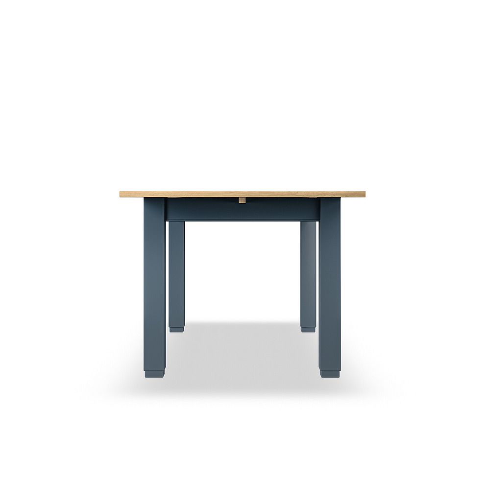Richmond Smoked Oak Finish and Ink Blue Painted Hardwood Extending Dining Table 170-220cm 10