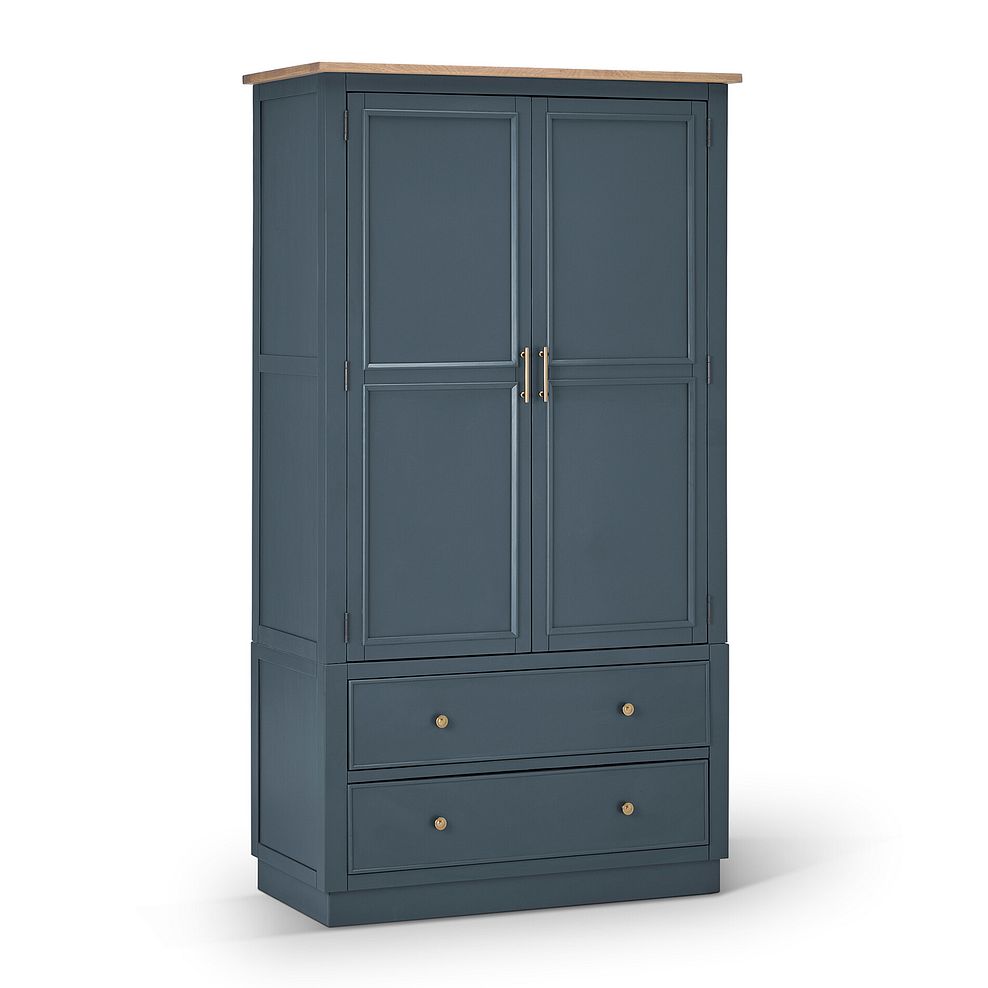 Richmond Smoked Oak Finish and Ink Blue Painted Hardwood Large Larder 6