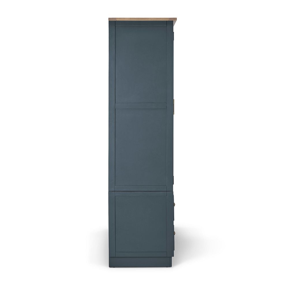 Richmond Smoked Oak Finish and Ink Blue Painted Hardwood Large Larder 10