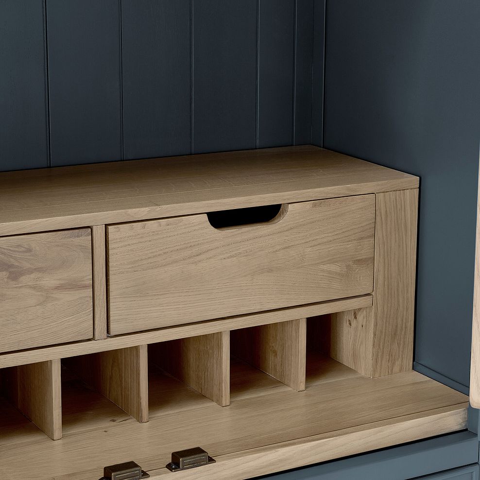 Richmond Smoked Oak Finish and Ink Blue Painted Hardwood Large Larder 11