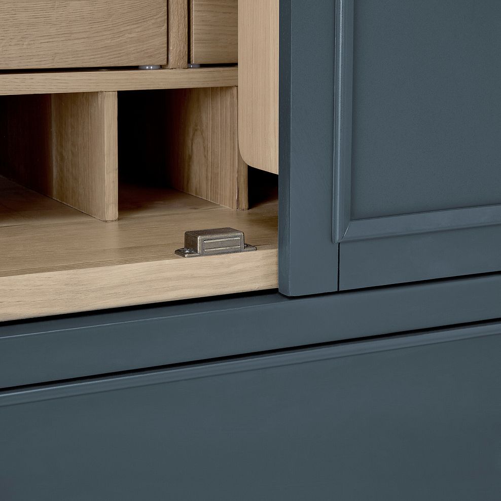 Richmond Smoked Oak Finish and Ink Blue Painted Hardwood Large Larder 12