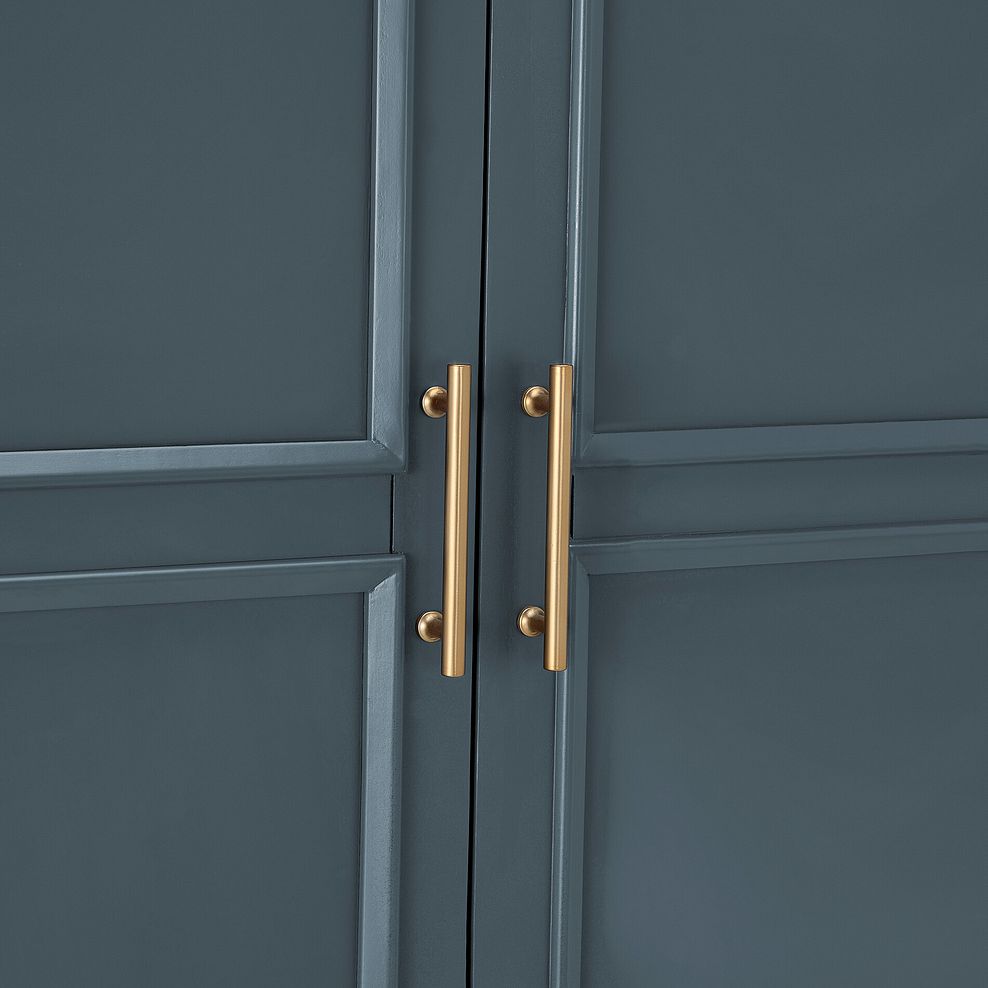 Richmond Smoked Oak Finish and Ink Blue Painted Hardwood Large Larder 13