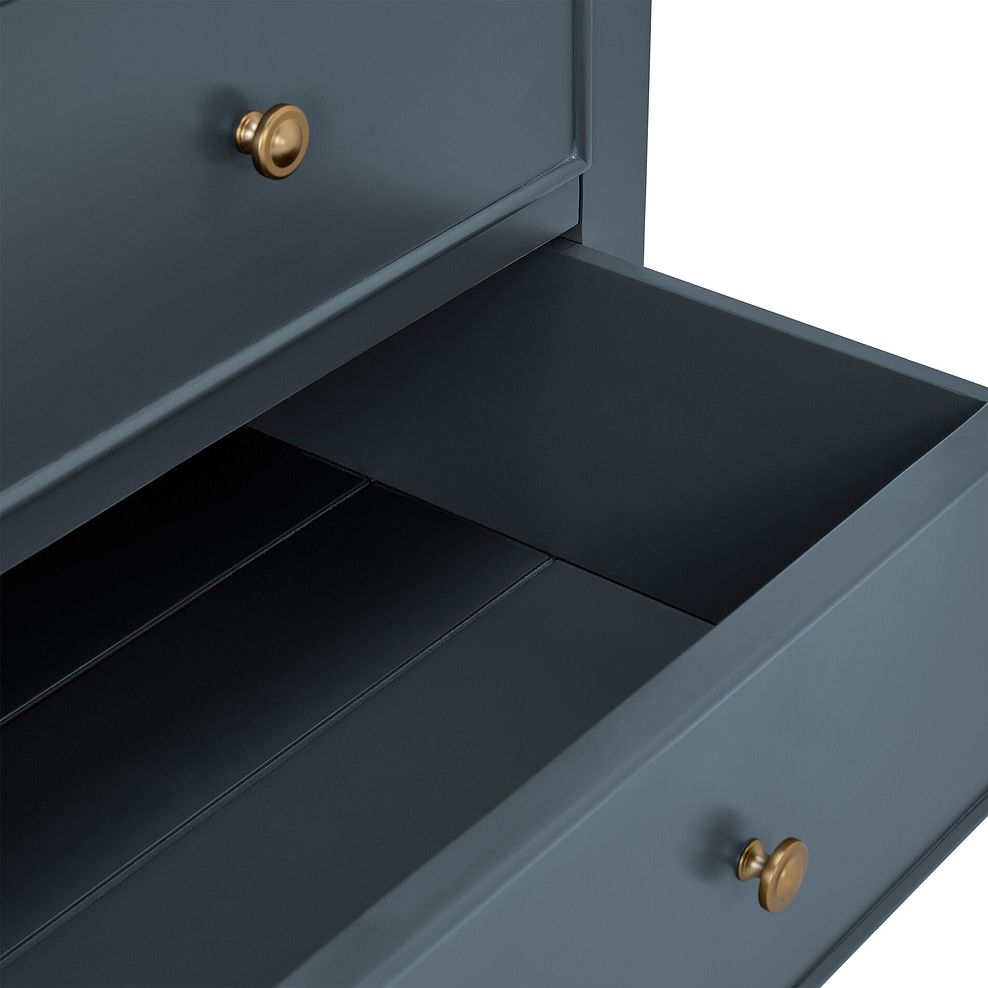 Richmond Smoked Oak Finish and Ink Blue Painted Hardwood Large Larder 16