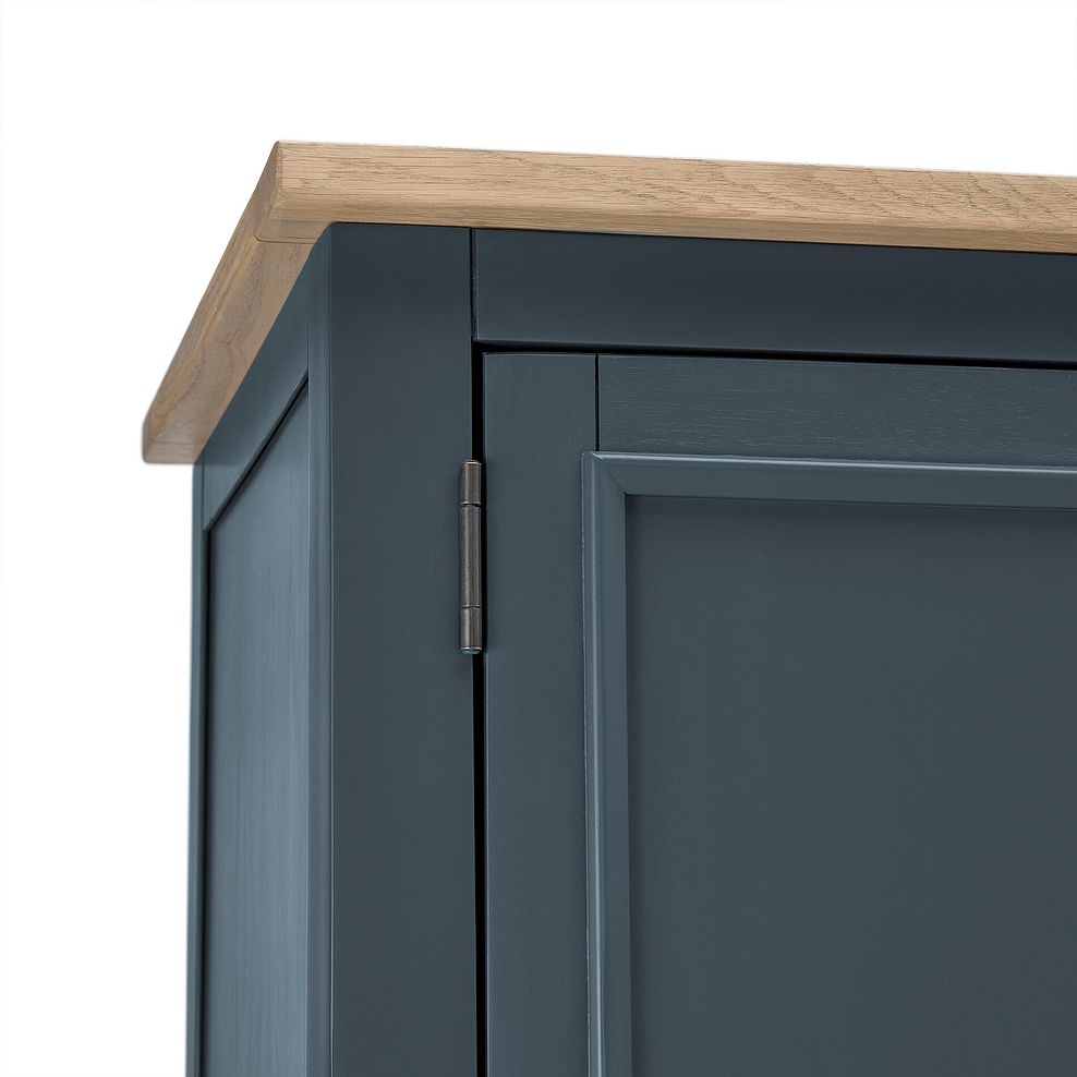 Richmond Smoked Oak Finish and Ink Blue Painted Hardwood Large Larder 18
