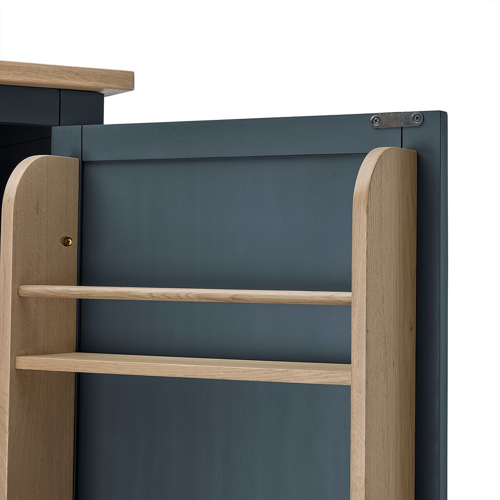 Richmond Smoked Oak Finish and Ink Blue Painted Hardwood Large Larder 19