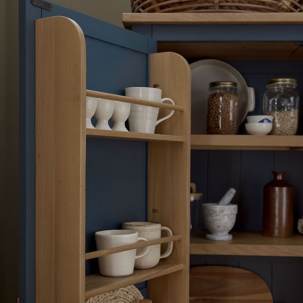 Richmond Smoked Oak Finish and Ink Blue Painted Hardwood Large Larder 3
