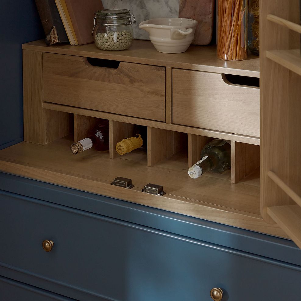 Richmond Smoked Oak Finish and Ink Blue Painted Hardwood Large Larder 5