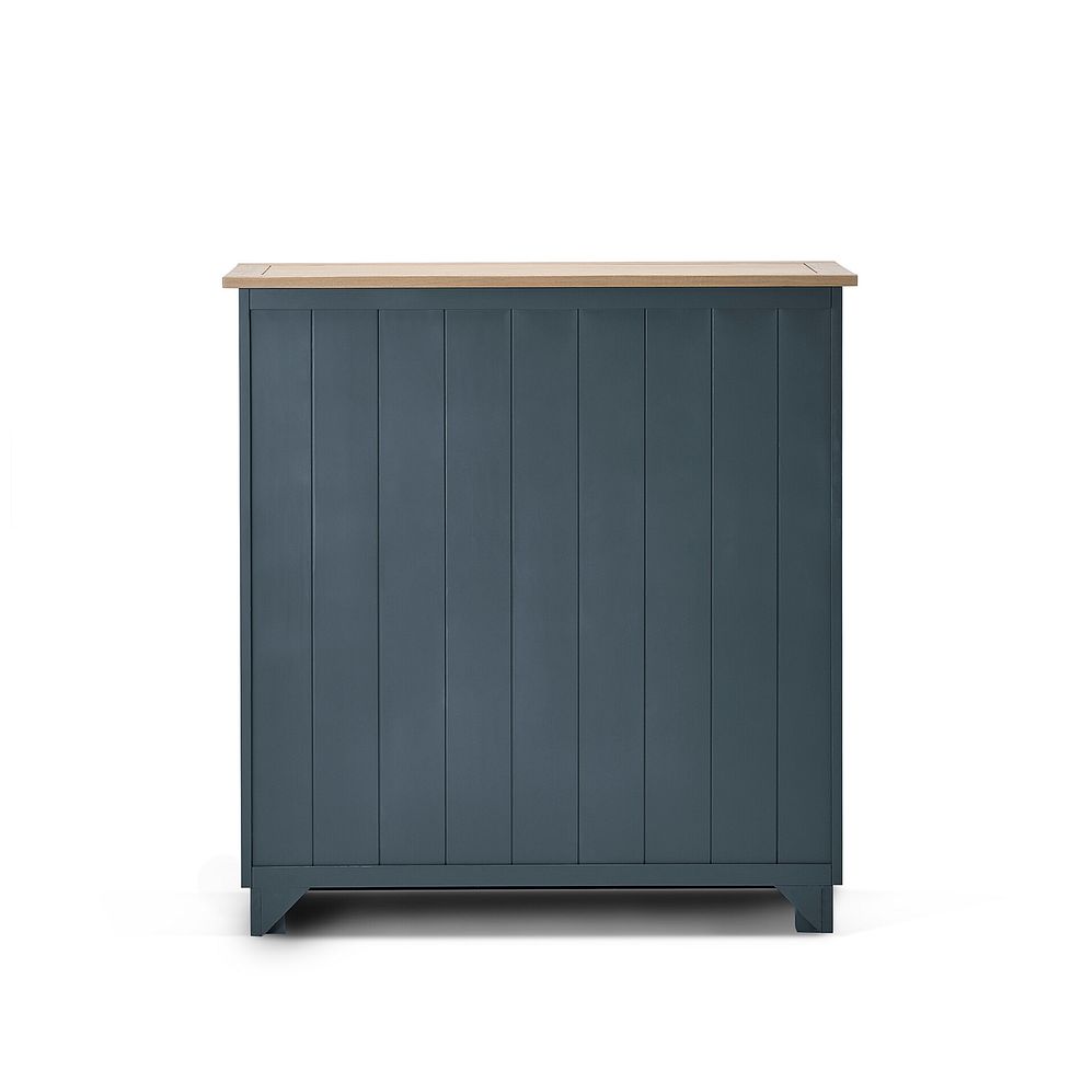 Richmond Smoked Oak Finish and Ink Blue Painted Hardwood Small Bookcase 6