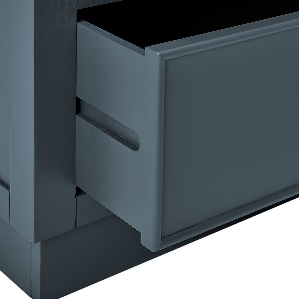 Richmond Smoked Oak Finish and Ink Blue Painted Hardwood Small Bookcase 8