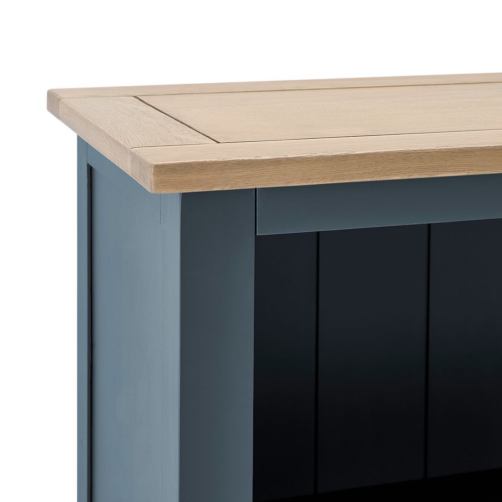 Richmond Smoked Oak Finish and Ink Blue Painted Hardwood Small Bookcase 11