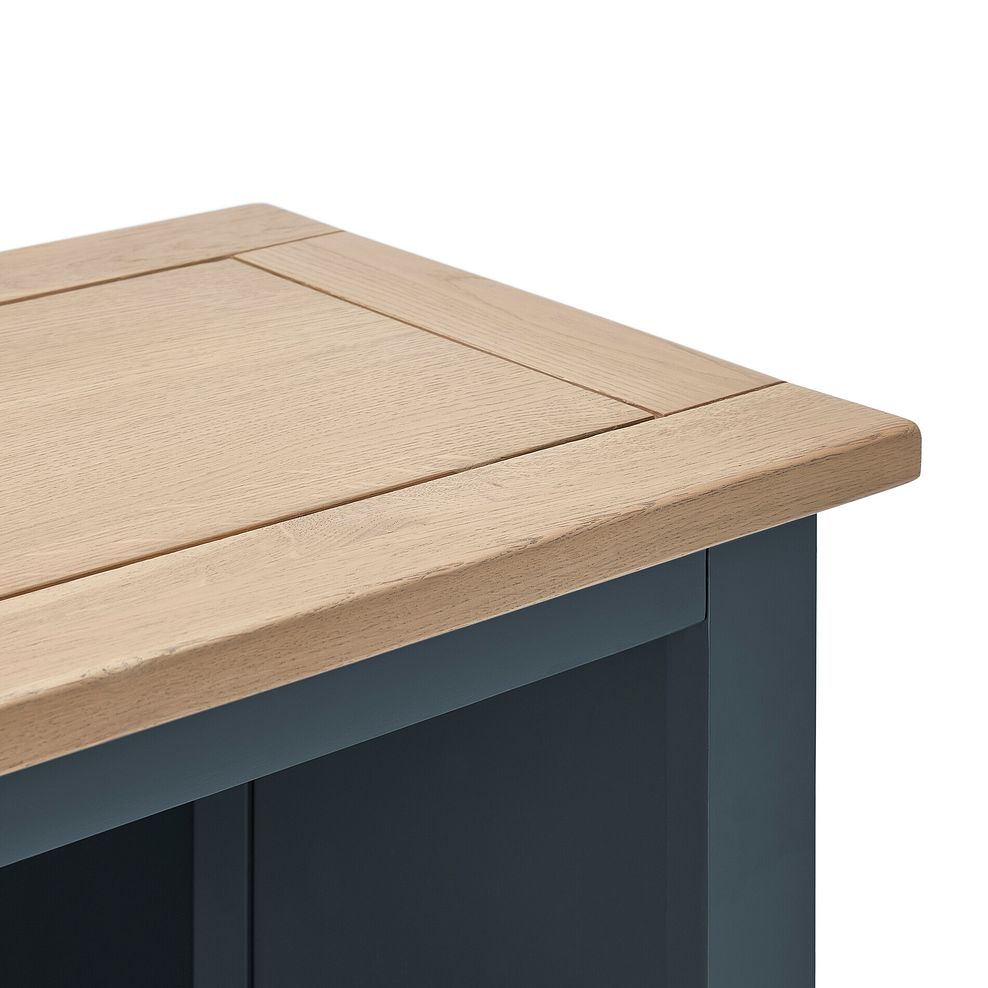 Richmond Smoked Oak Finish and Ink Blue Painted Hardwood Small Bookcase 12