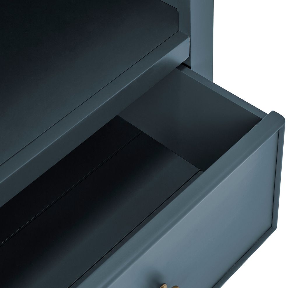 Richmond Smoked Oak Finish and Ink Blue Painted Hardwood Small Bookcase 13