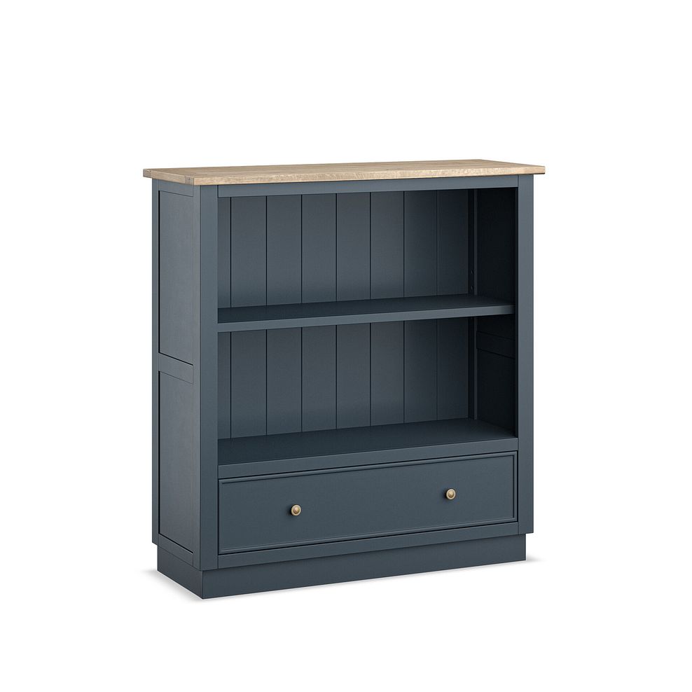Richmond Smoked Oak Finish and Ink Blue Painted Hardwood Small Bookcase 3