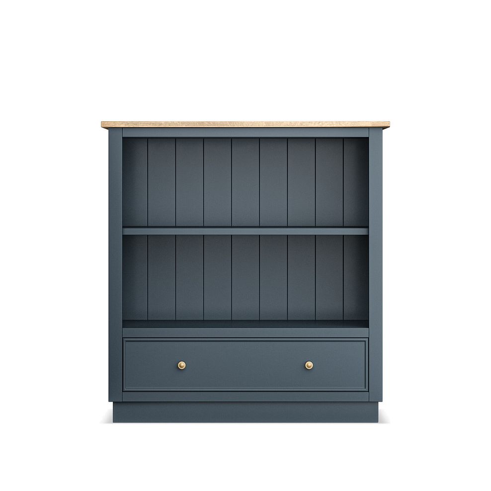 Richmond Smoked Oak Finish and Ink Blue Painted Hardwood Small Bookcase 5