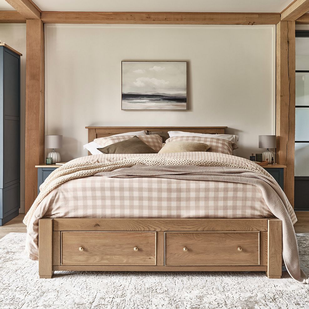 Richmond Smoked Oak Finish Storage Double Bed 3