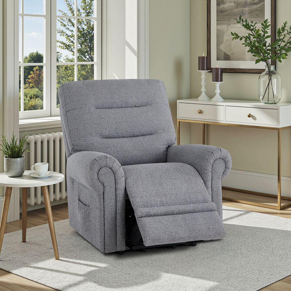 Eastbourne Riser Recliner Armchair in Santos Steel Fabric 1