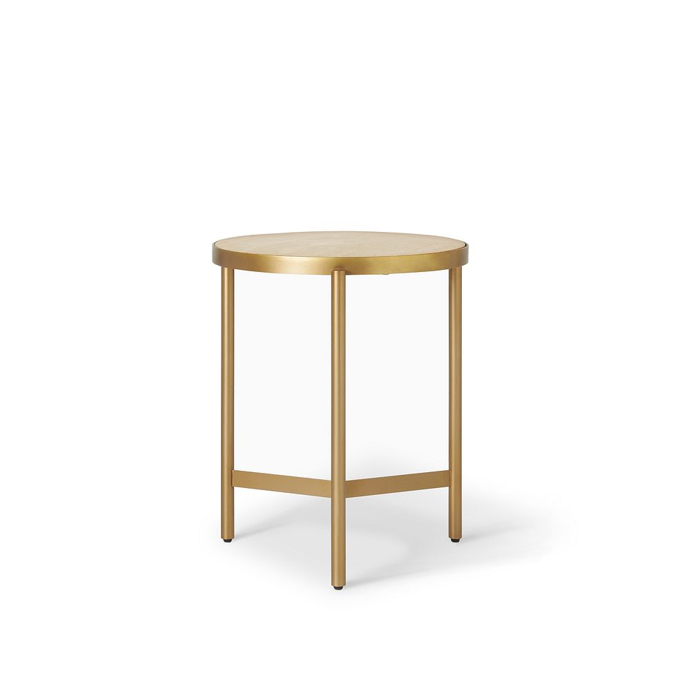 Roma Travertine Top Side Table 2