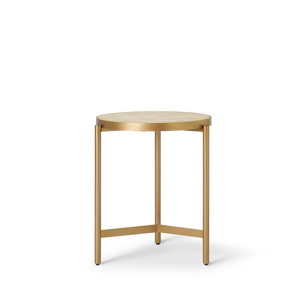 Roma Travertine Top Side Table 3