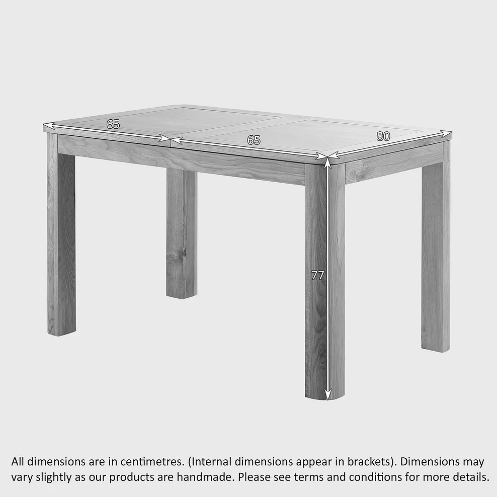 Romsey Natural Solid Oak 4ft 3" Extending Table with 6 Bette Chairs in Grey Fabric 11