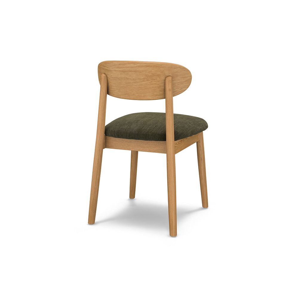 Romsey Natural Extending Dining Table and 4 Modern Natural Oak Chair with Verona Green Fabric 4