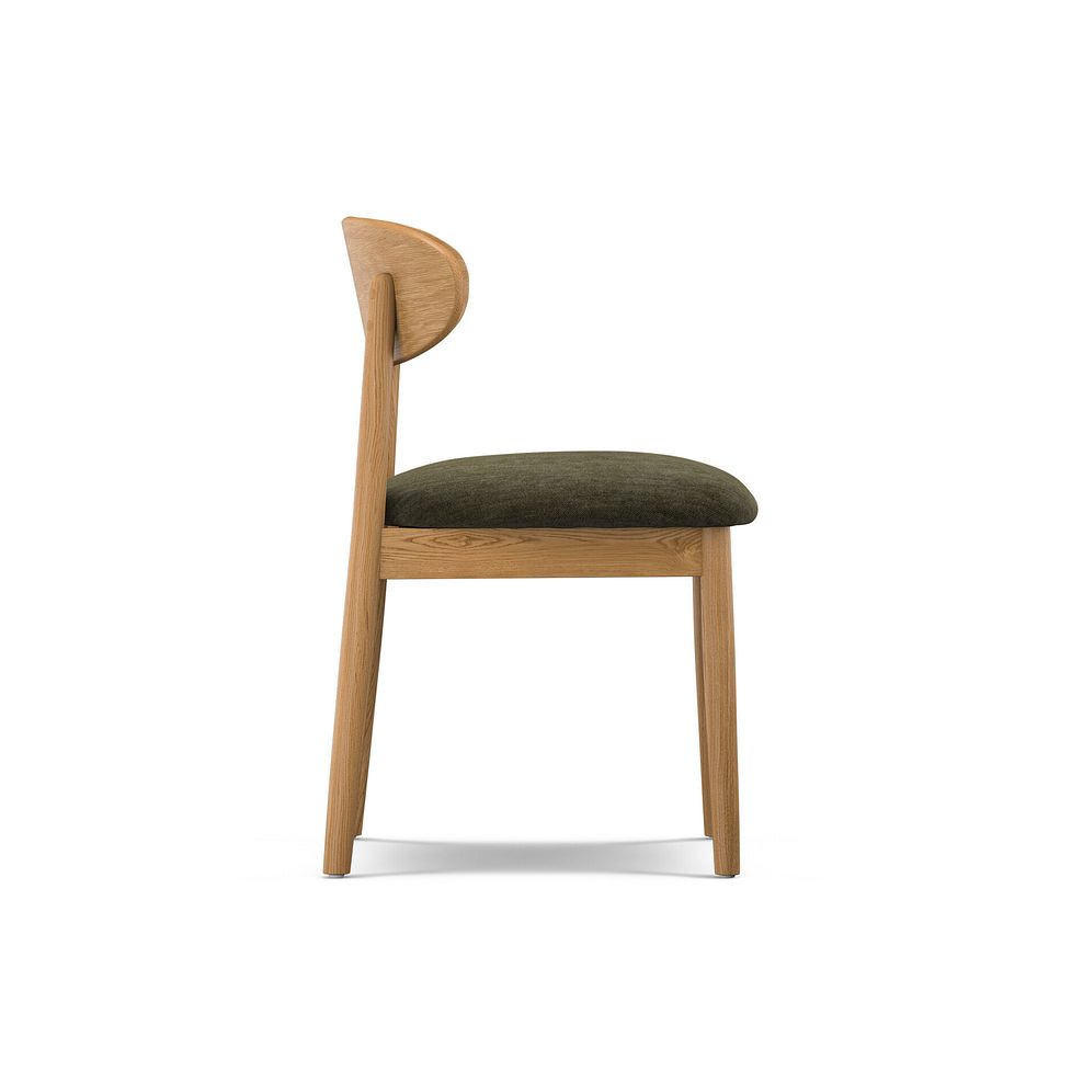 Romsey Natural Extending Dining Table and 4 Modern Natural Oak Chair with Verona Green Fabric 6
