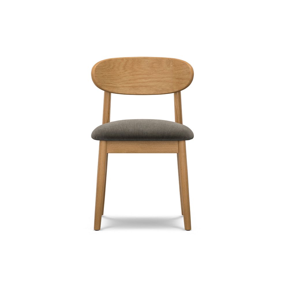 Romsey Natural Extending Dining Table and 6 Modern Natural Oak Chair with Verona Chocolate Fabric 4
