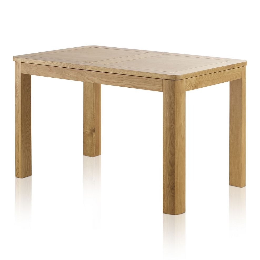 Romsey Natural Oak 4ft 3 Extending Dining Table and 4 Scroll Back Chair in Conway Grey Fabric 2